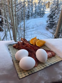 View from balcony…getting ready for breakfast !