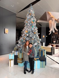 Beautiful Lobby and Christmas tree.