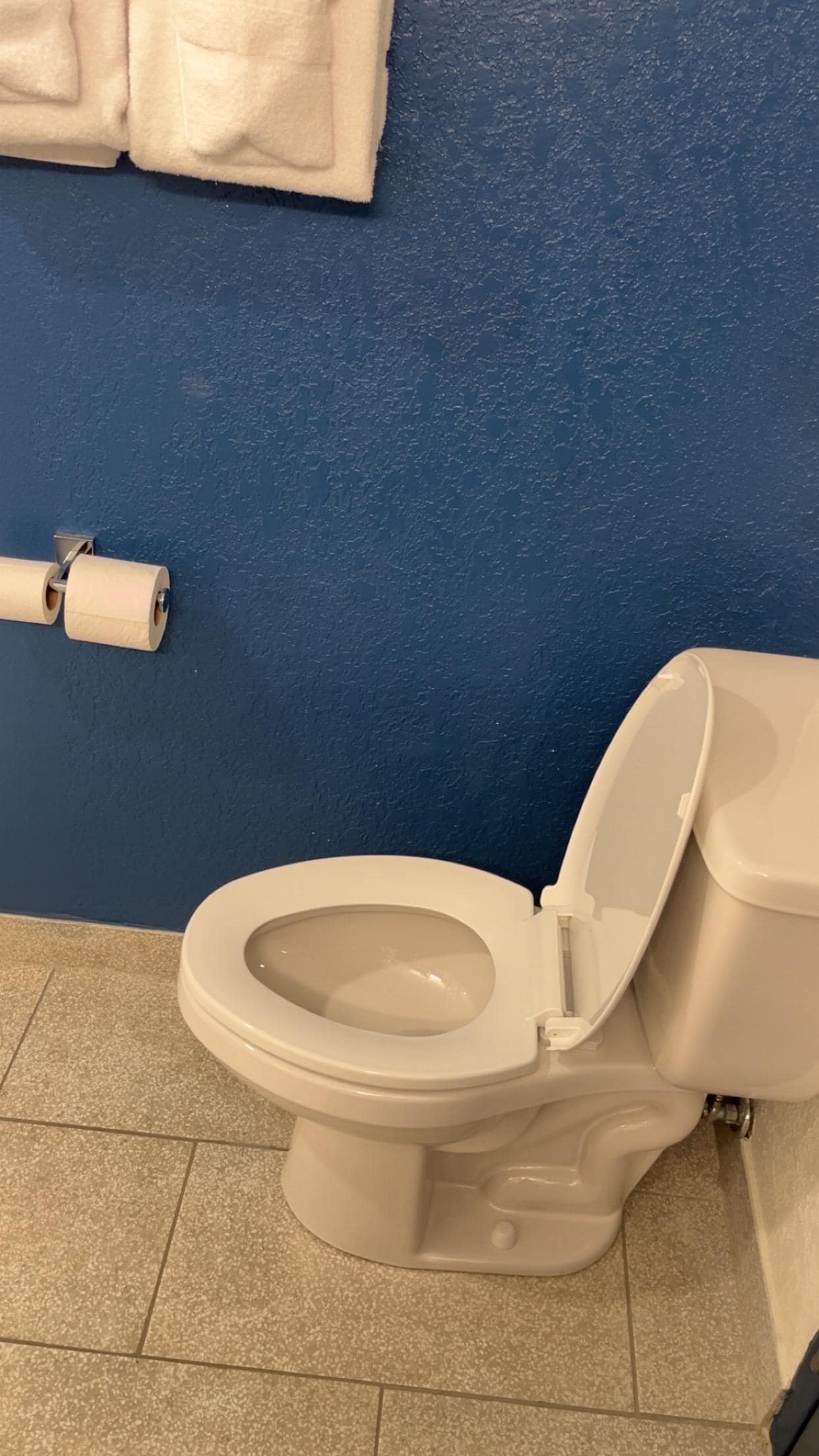 Toilet space was tight.