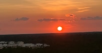 Evening sunset at the front entrance.