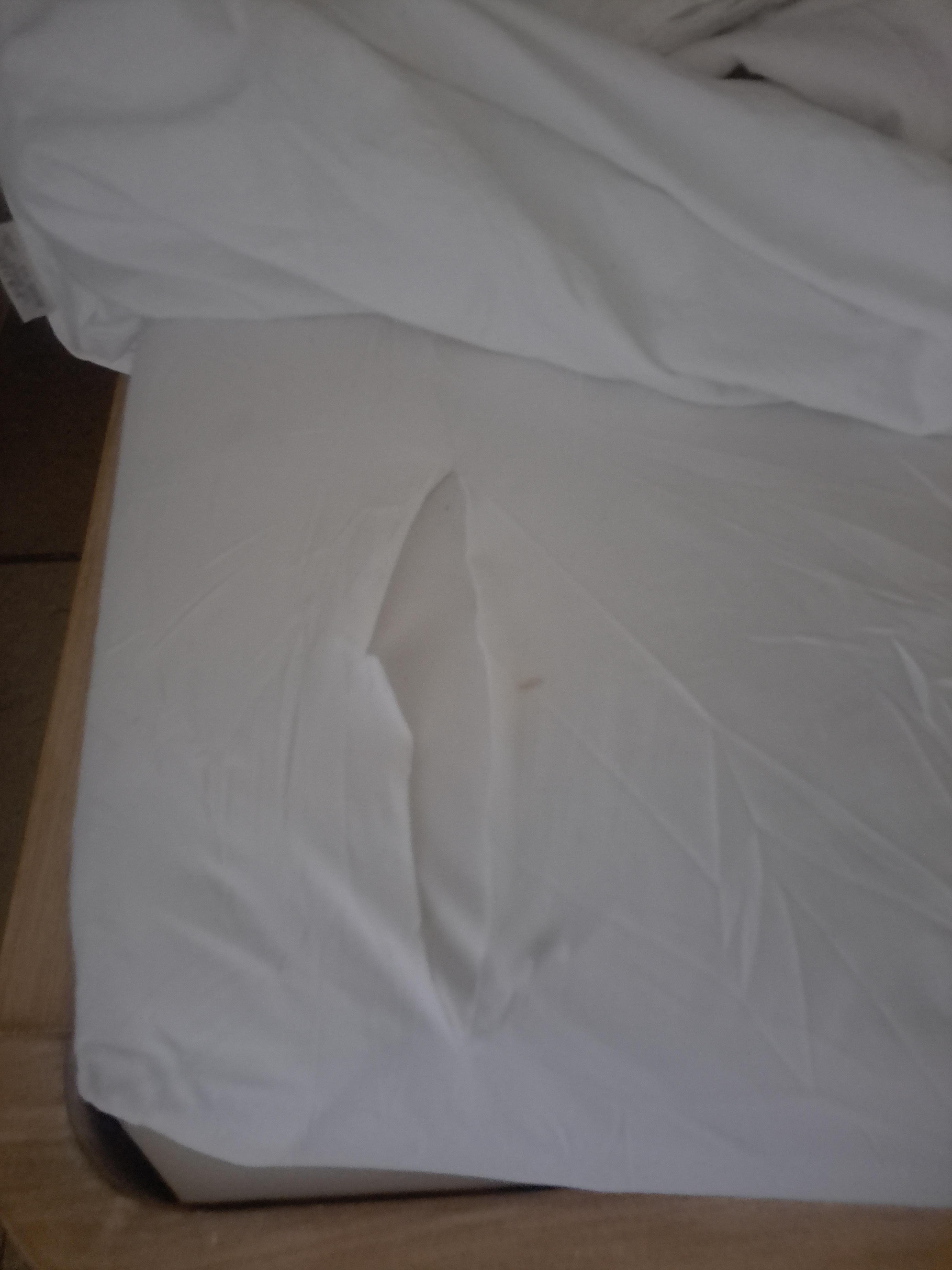 Ripped bed sheet