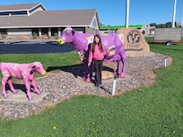 Moo-ve Around Thorp, part of the life size themed cows and cow hunt. Kids have fun finding the cows around town and checking them off the brochure.