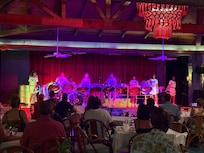 a Steel Drum Band playing a high energy show in the main dining room.