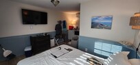 Small, cozy room.