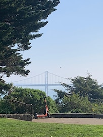 Bay bridge from Coit Tower (lower yard)