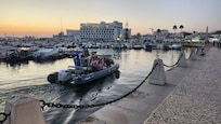 Return from boat trip near hotel.