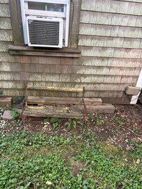 This disintegrating bench needs to thrown out