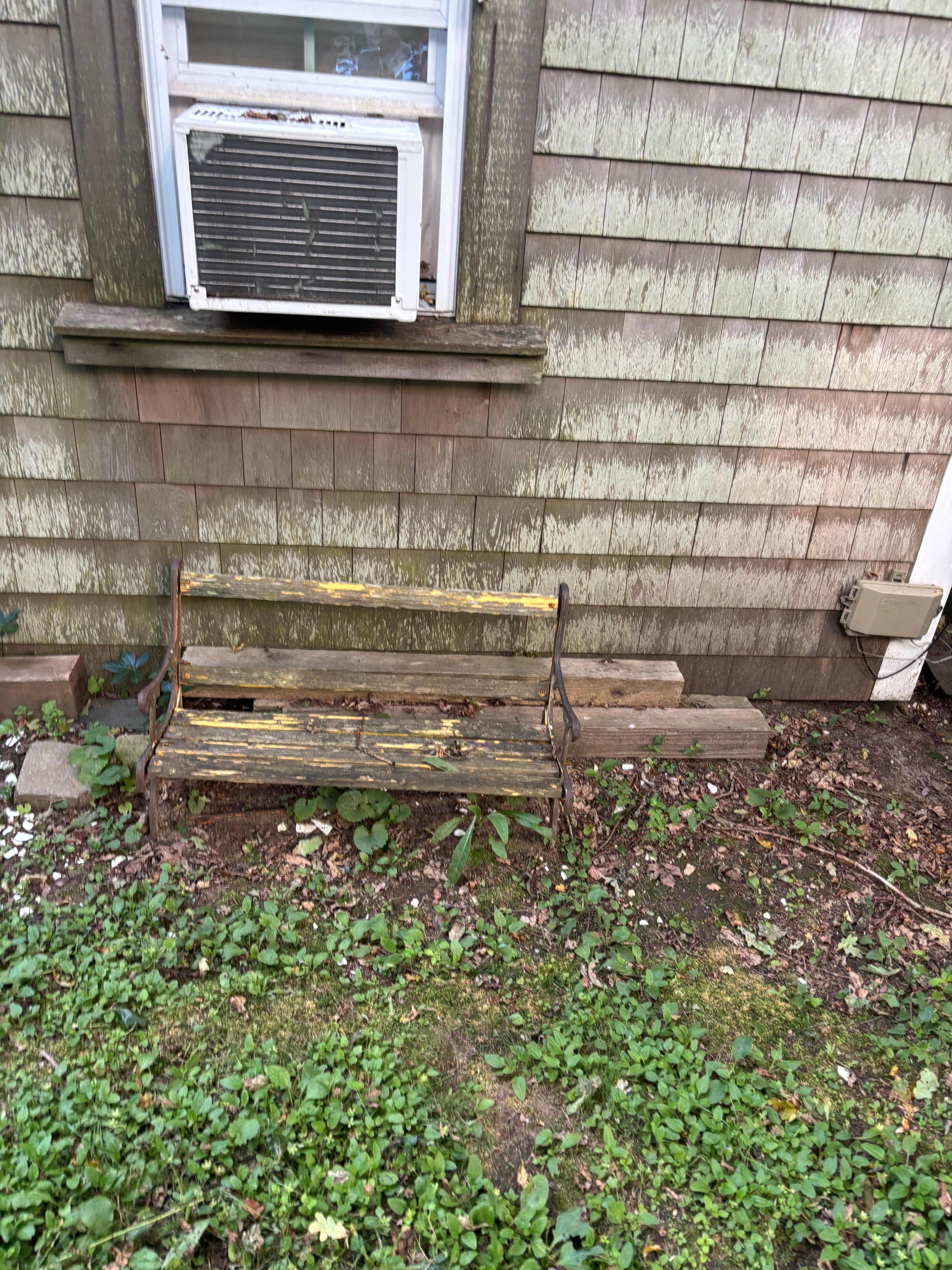 This disintegrating bench needs to thrown out
