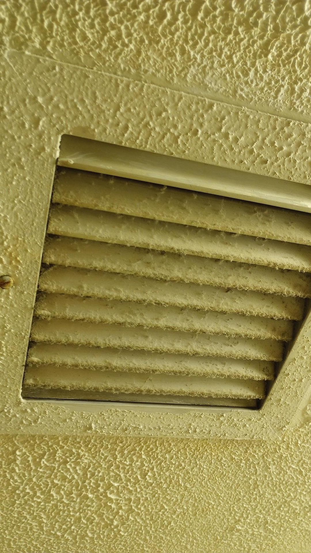 Dusty dirty fan in the bathroom