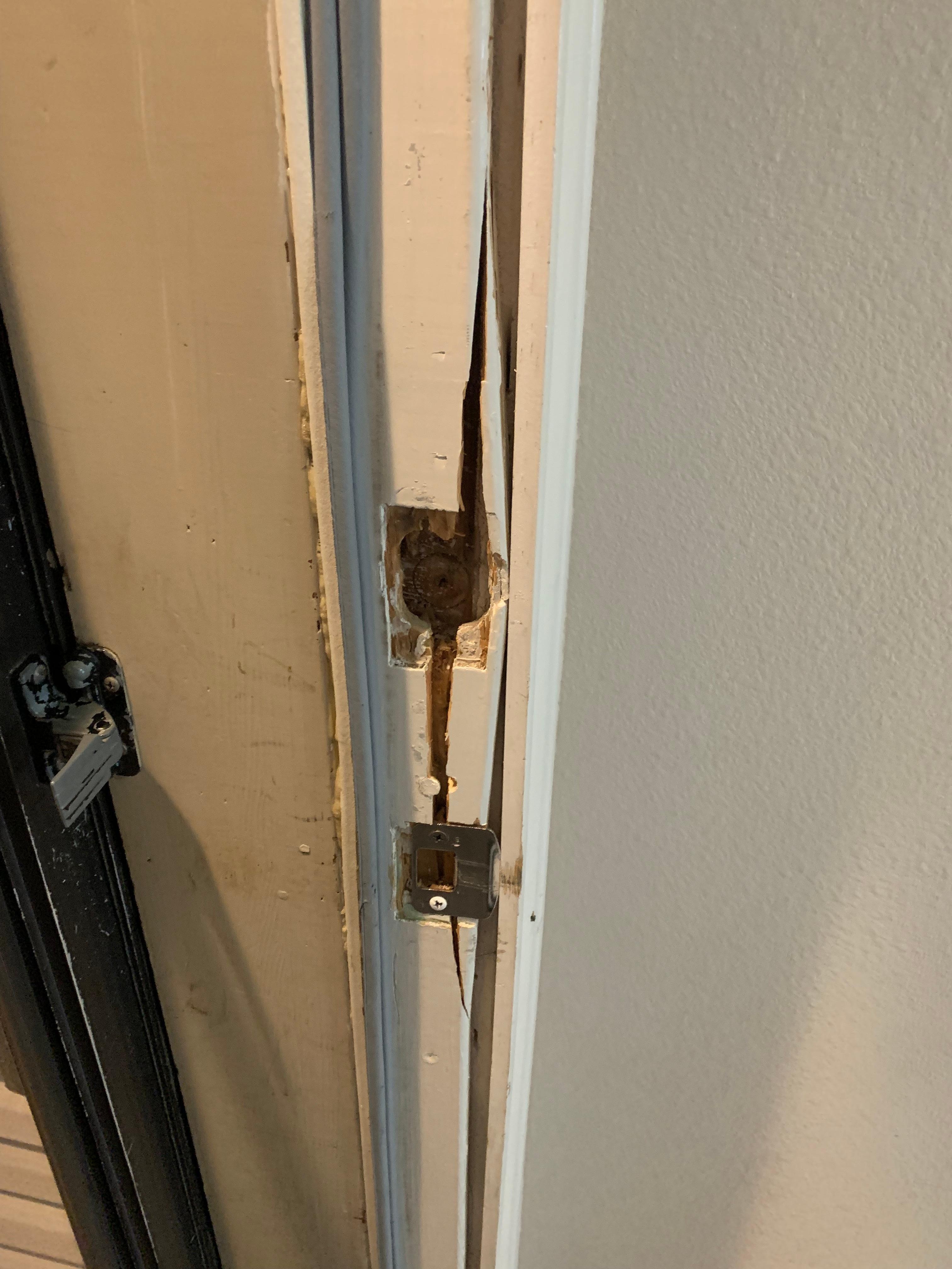door jamb was compromised