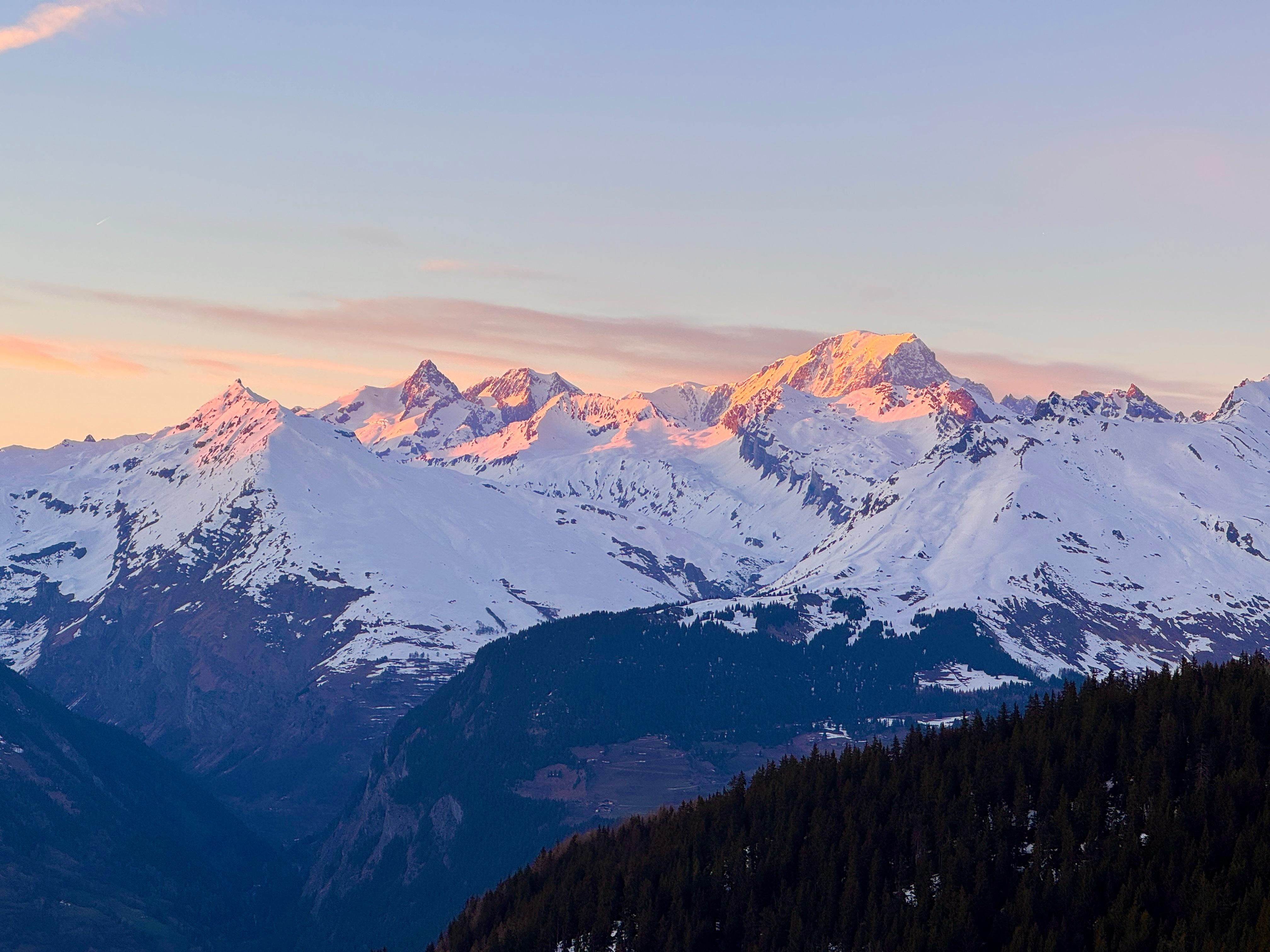 Mont-Blanc couché de soleil vue de l’appartement 