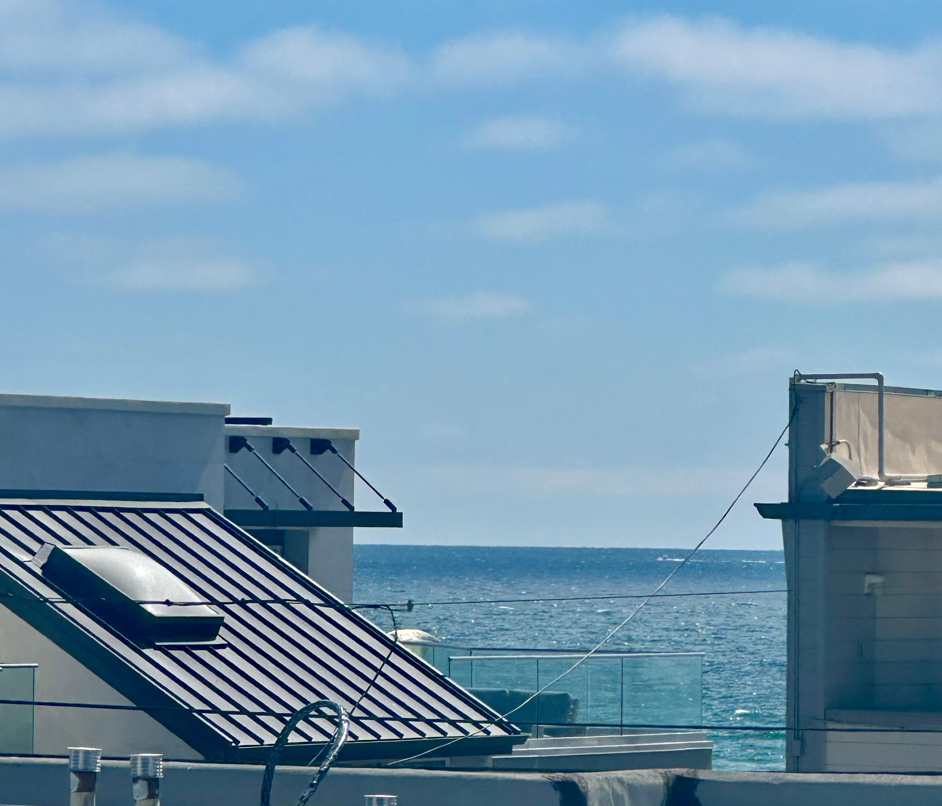 Balcony view of ocean. 