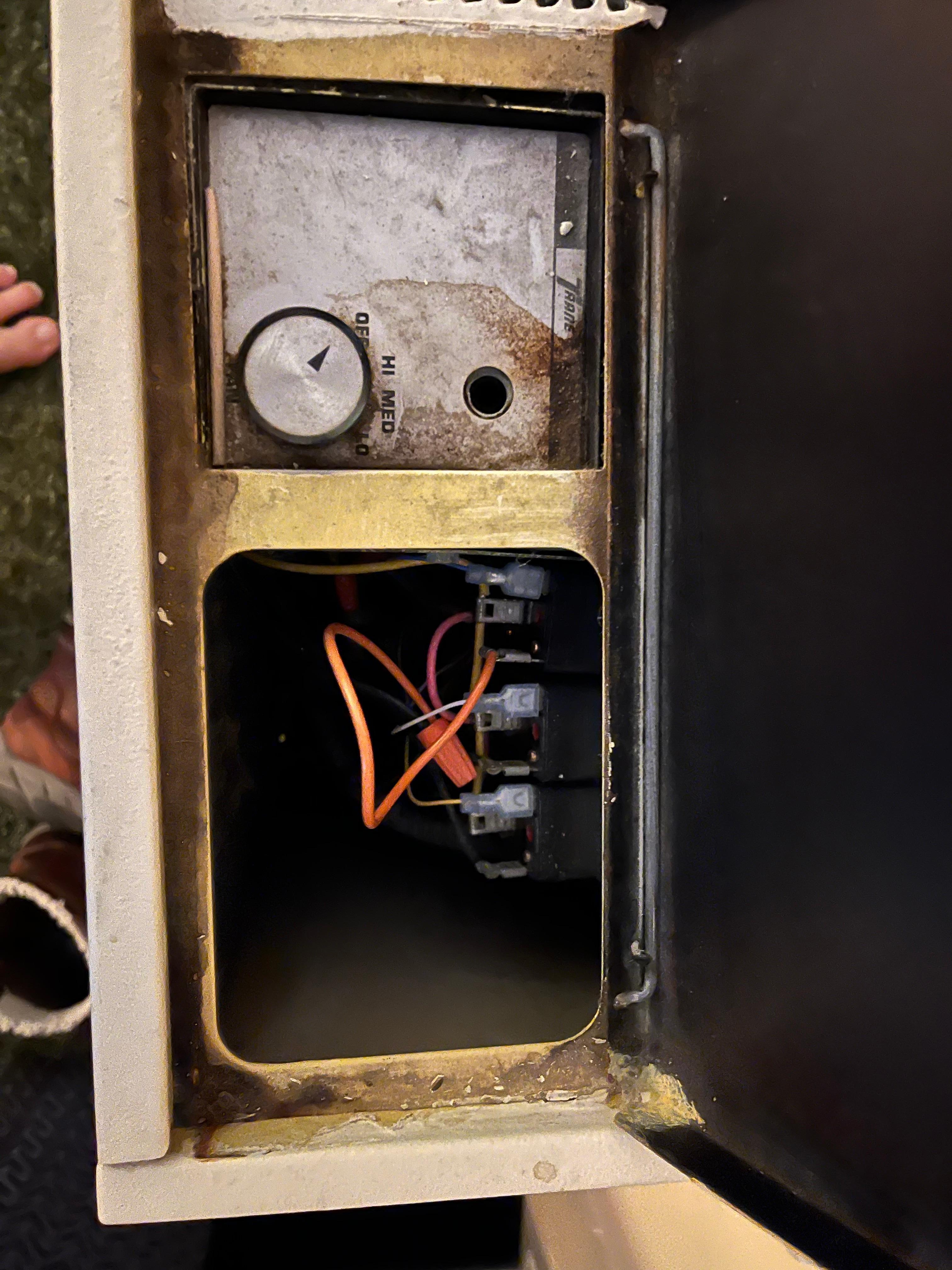 This was what our heating system in the original room looked like.