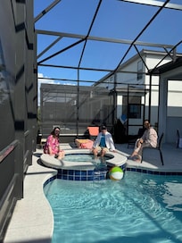 Nice pool! Hot tub saw a lot of action but it is same temp as pool and not heated.