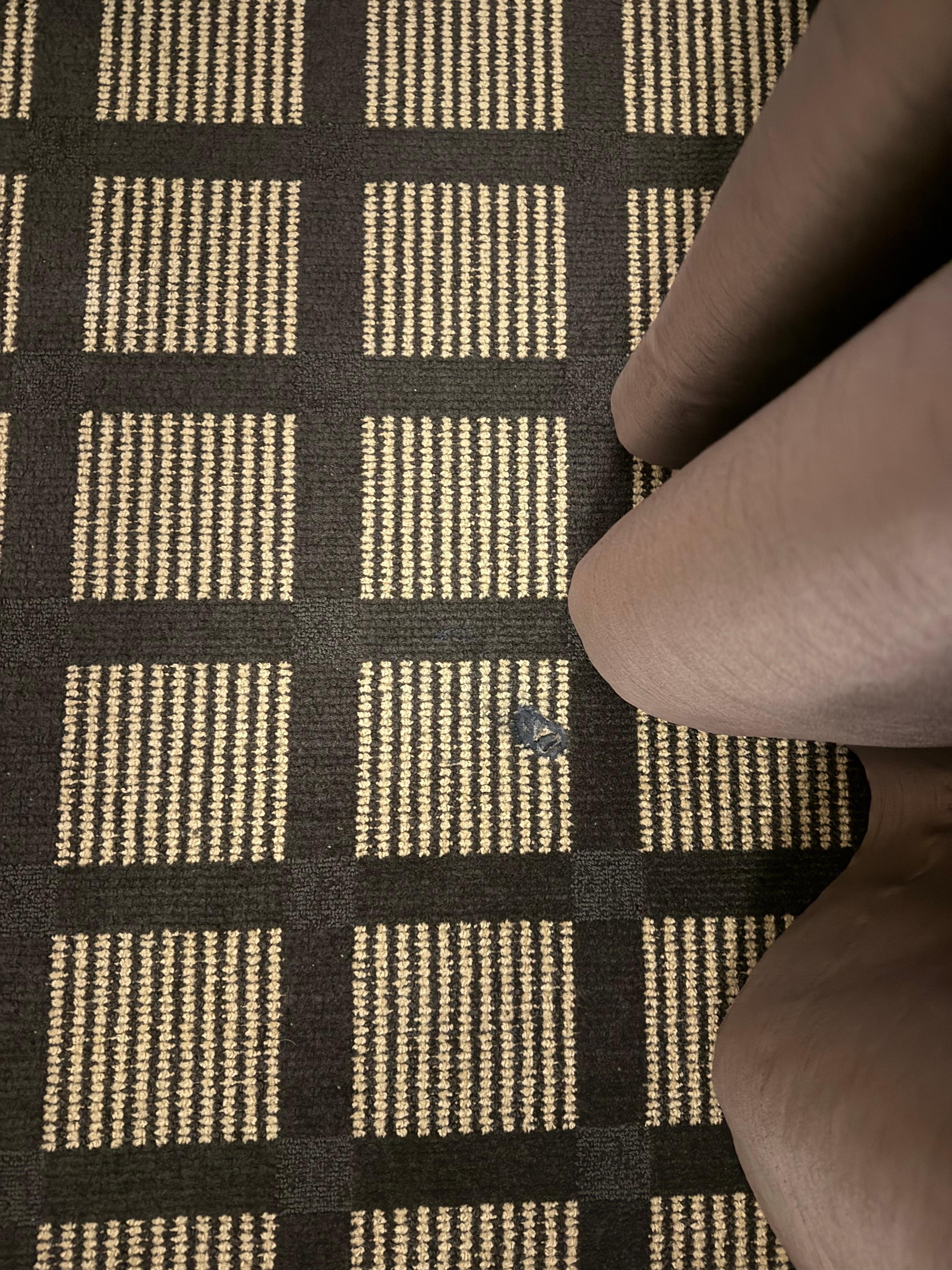 carpet burns all over the room