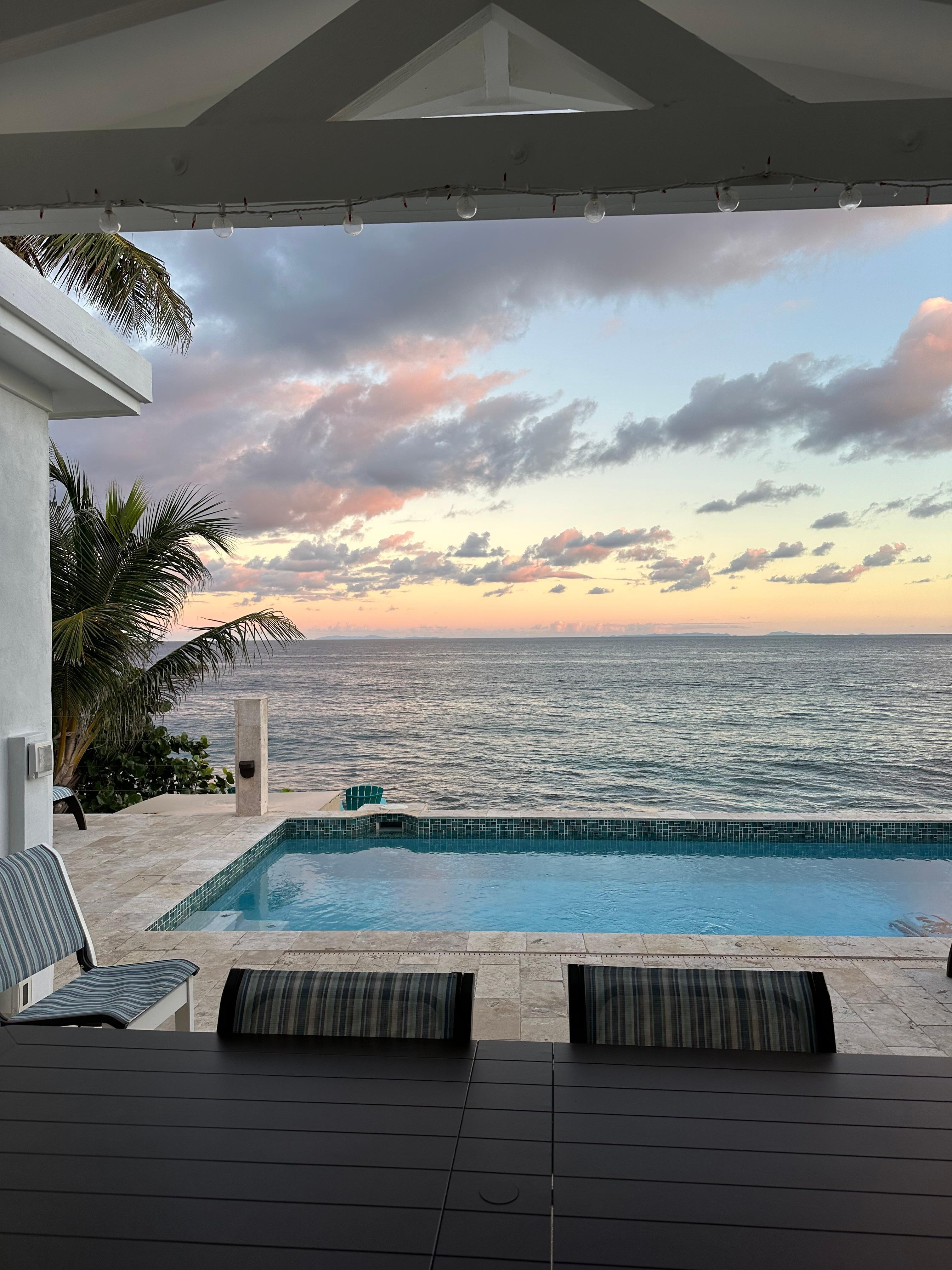 View from the living room sliding door. 
