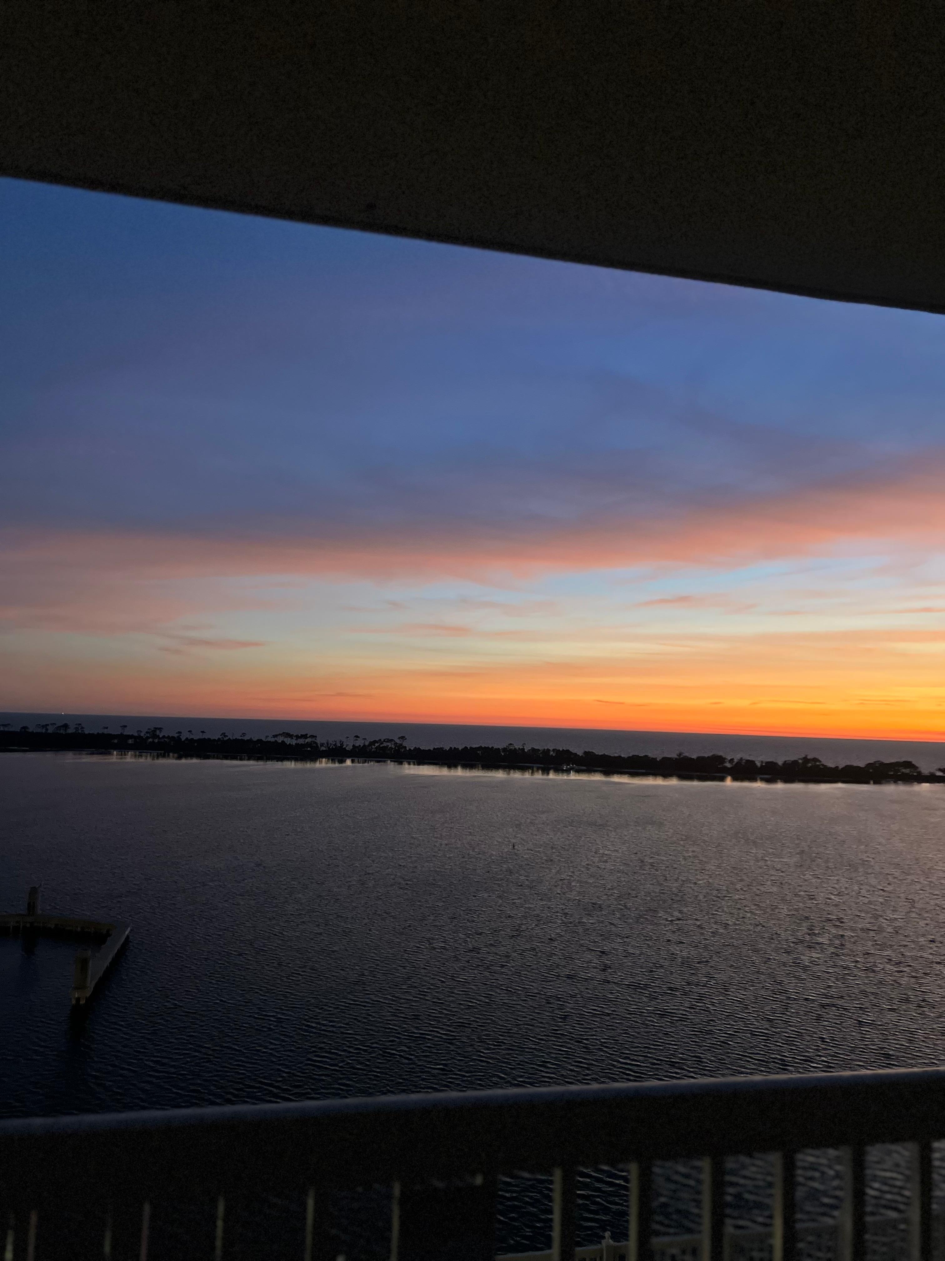 The sunset view from the balcony 