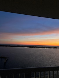 The sunset view from the balcony