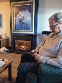 Comfortable, cozy room.