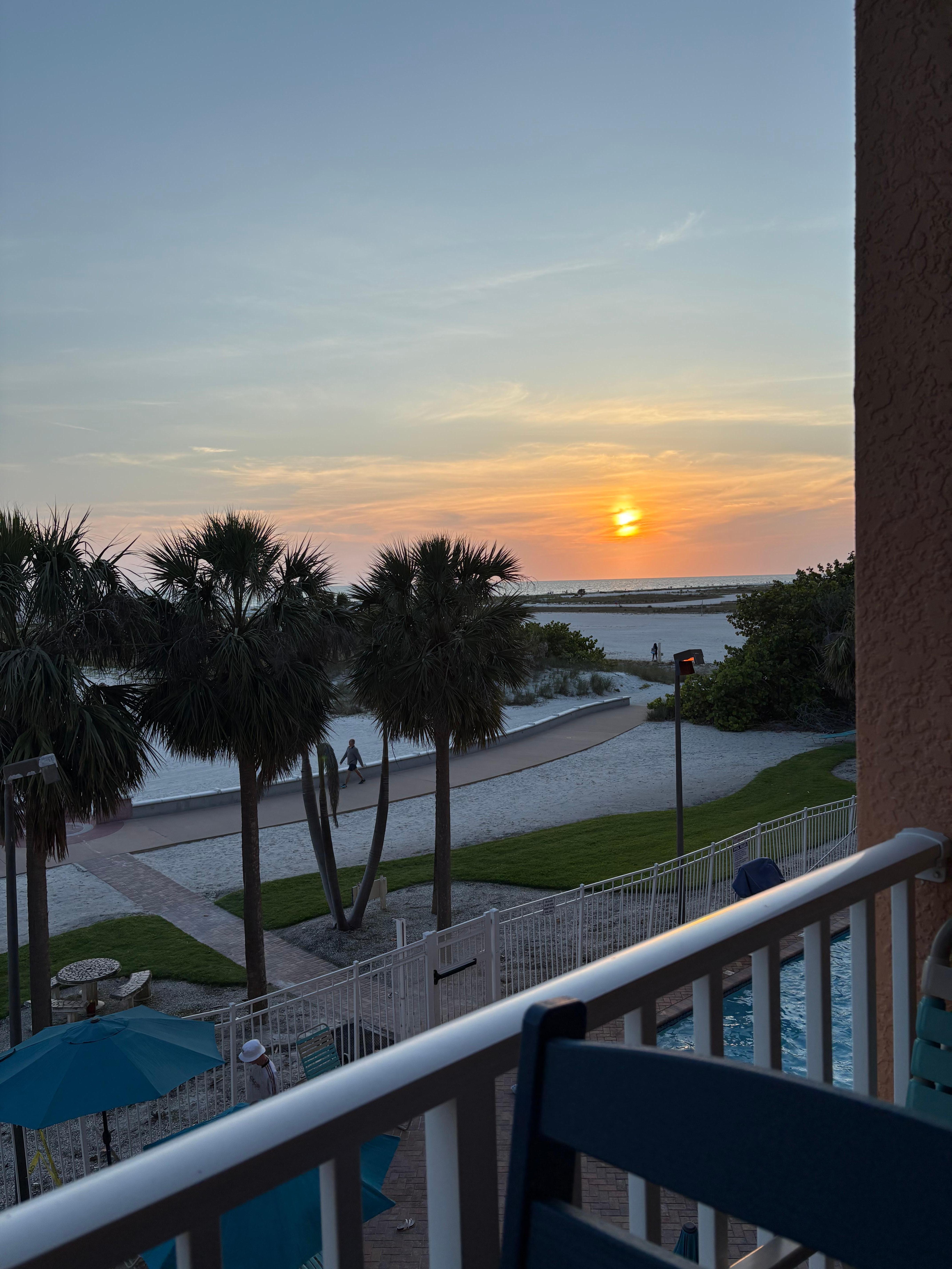 Balcony view of sunset