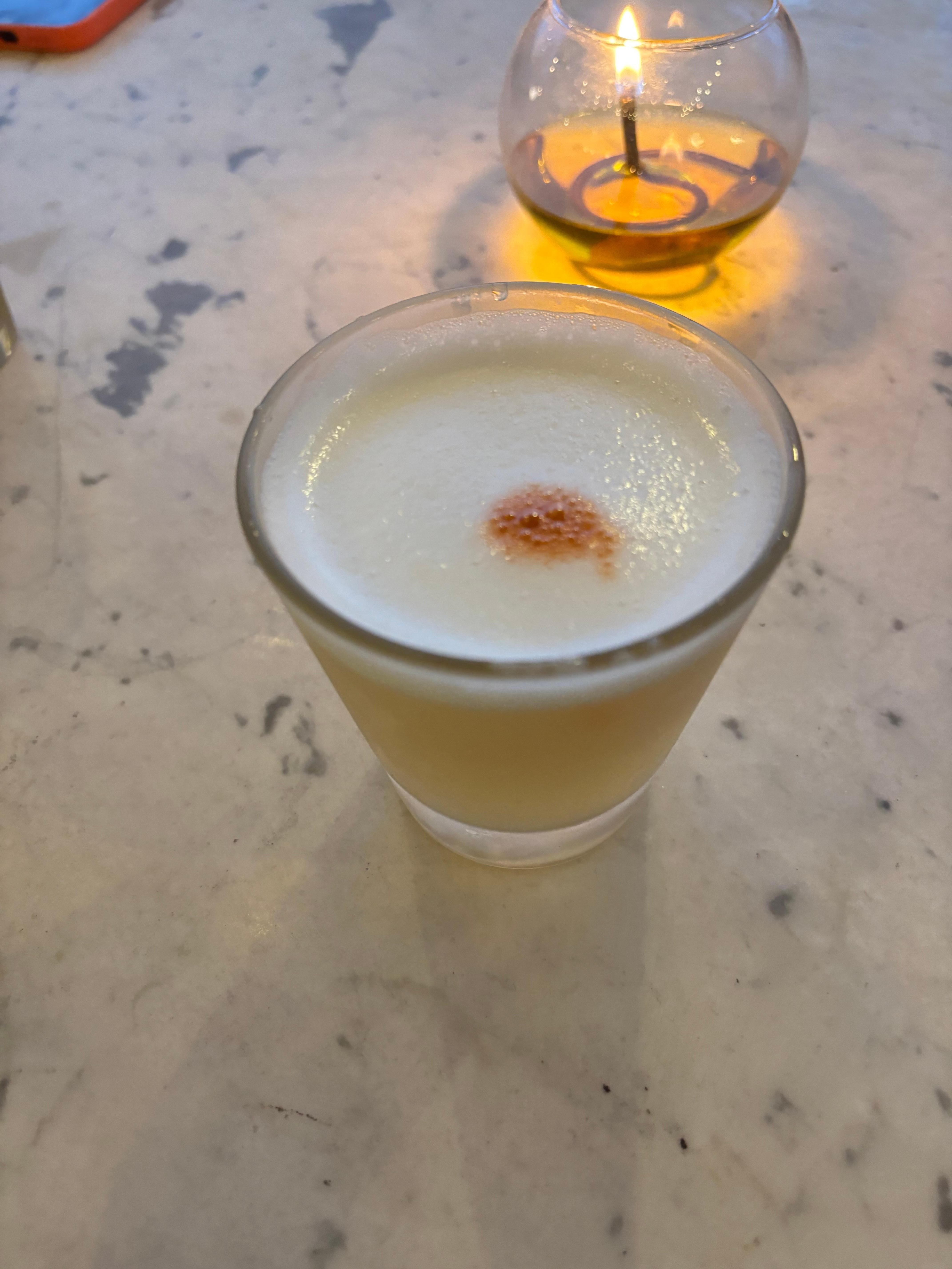 Delicious pisco sours served on the rooftop. 