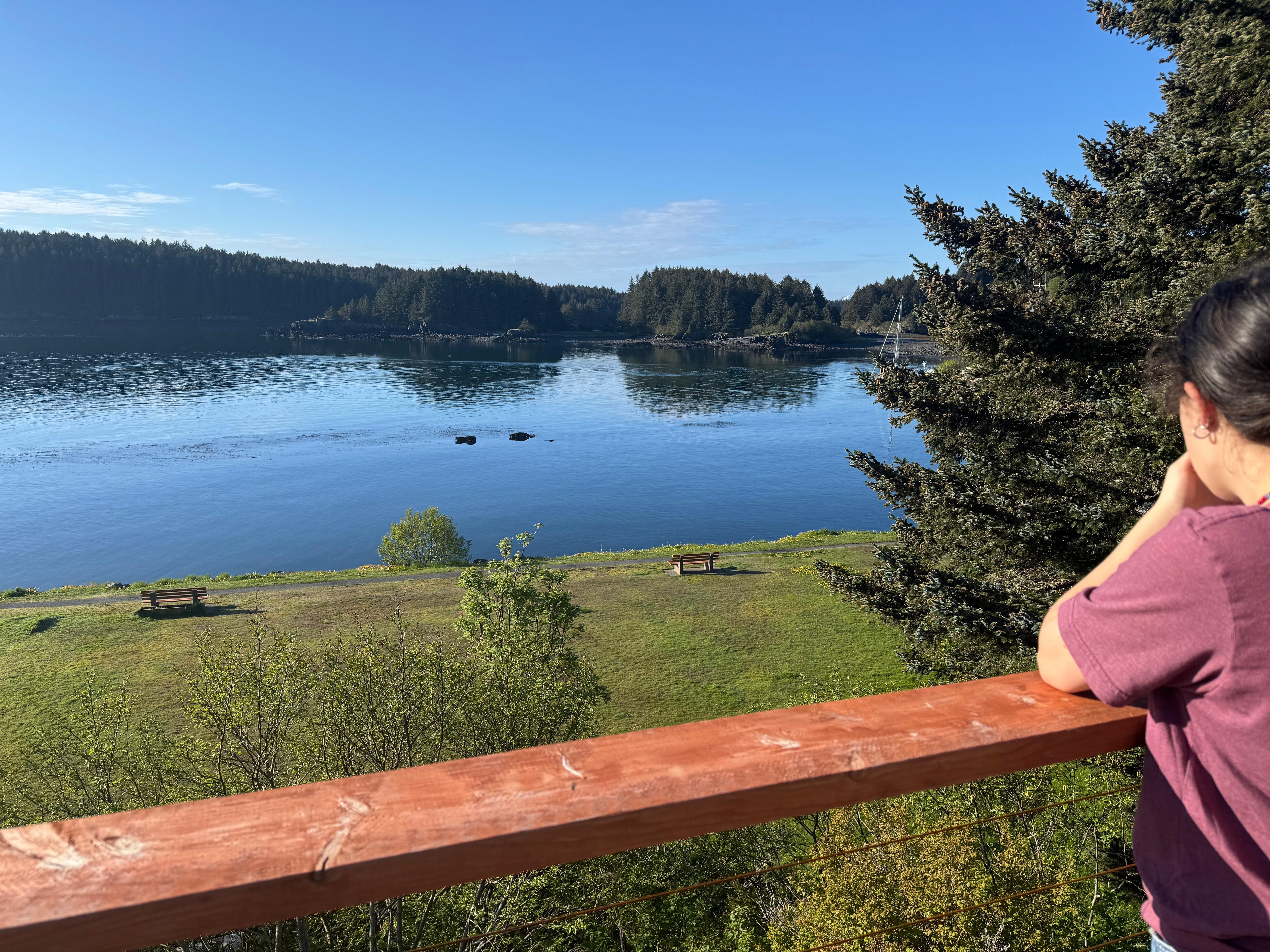 The channel facing the Kodiak boat harbor taken from the back deck