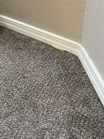 Toothpicks by baseboard