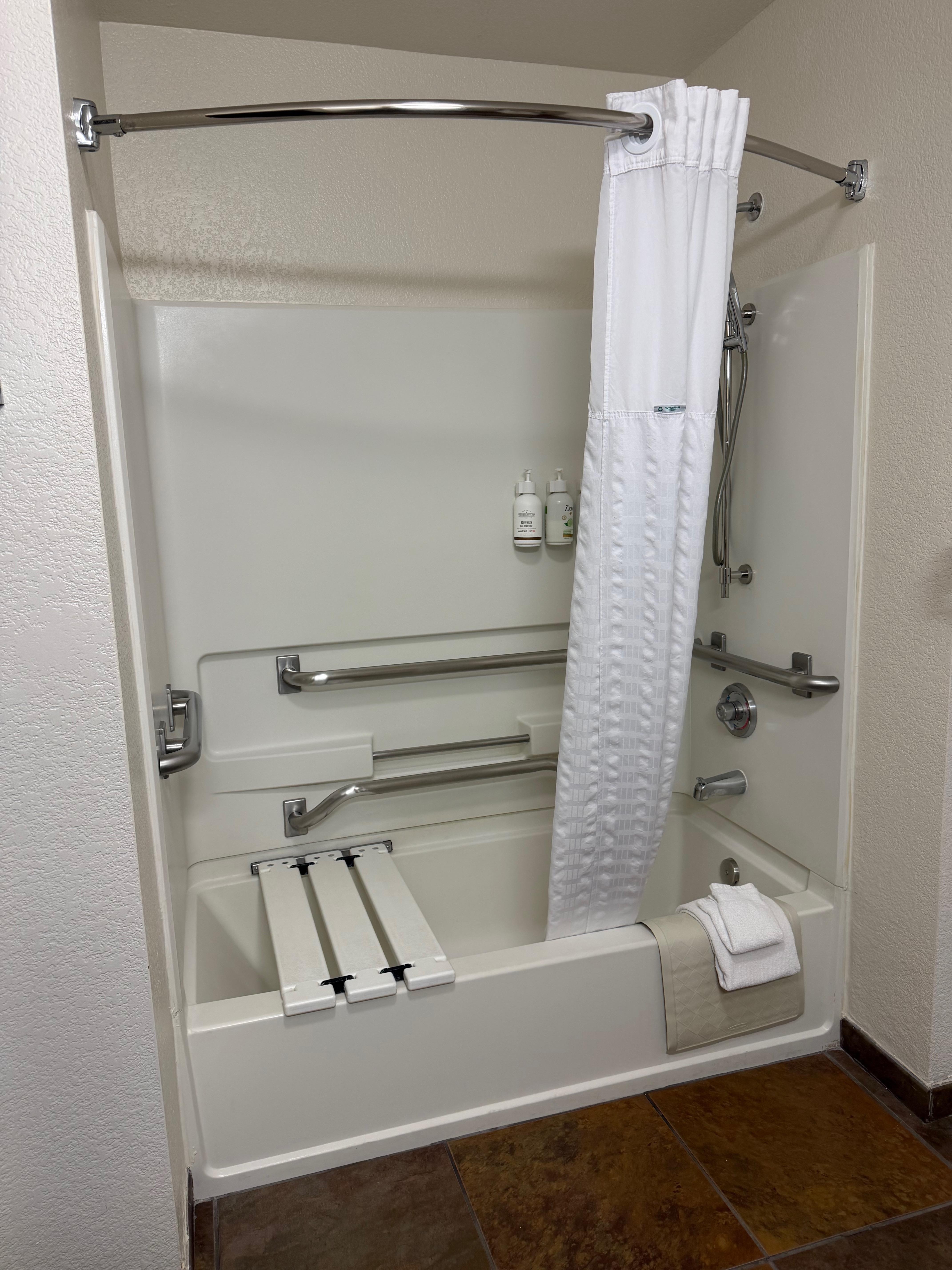 I don't know if that shower seat is in every room but I found it interesting.  You can remove it if you want.