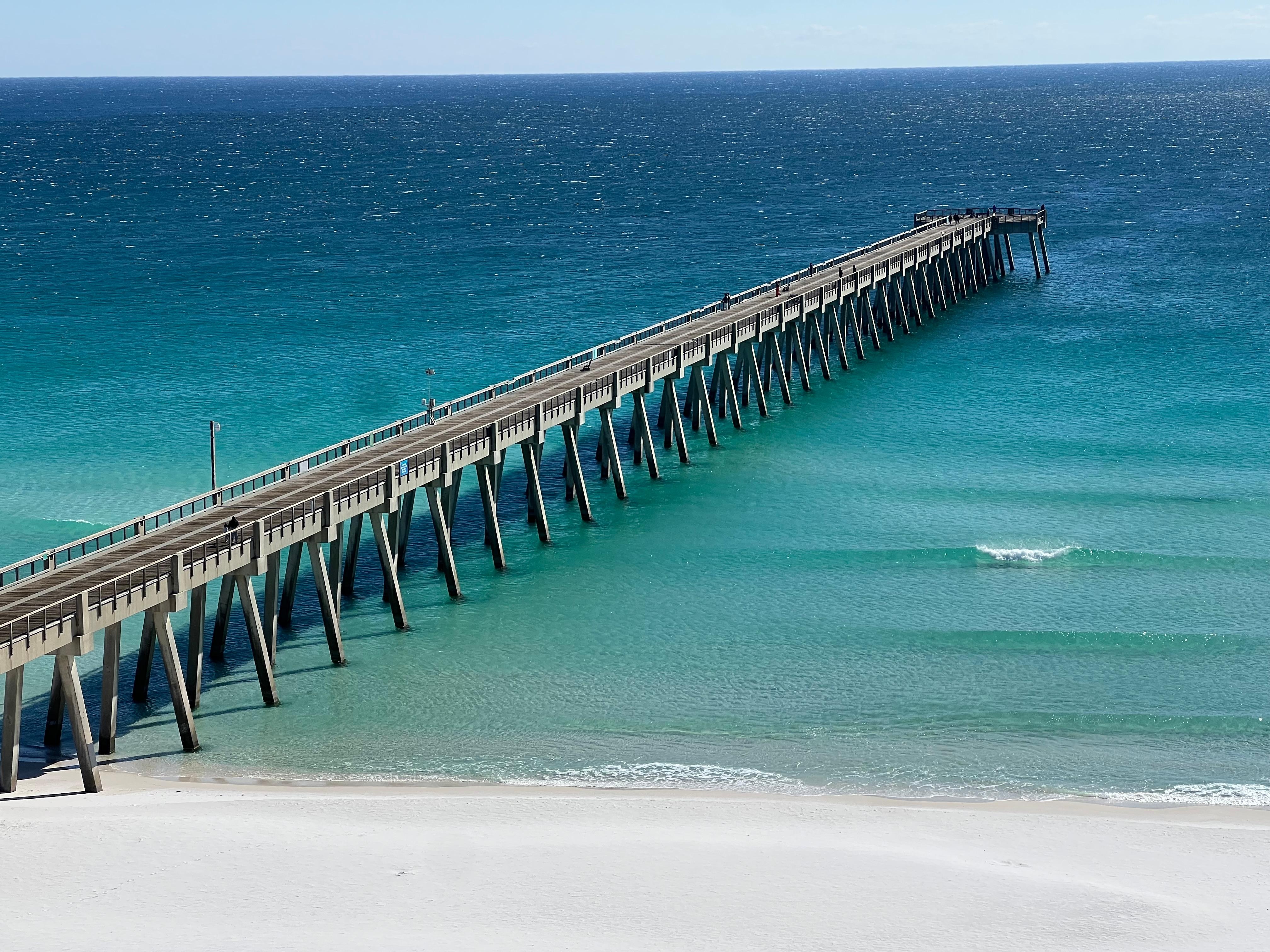 Balcony view of the pier on a clear day