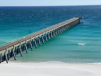 Balcony view of the pier on a clear day