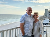 View from beach. My husband and I.