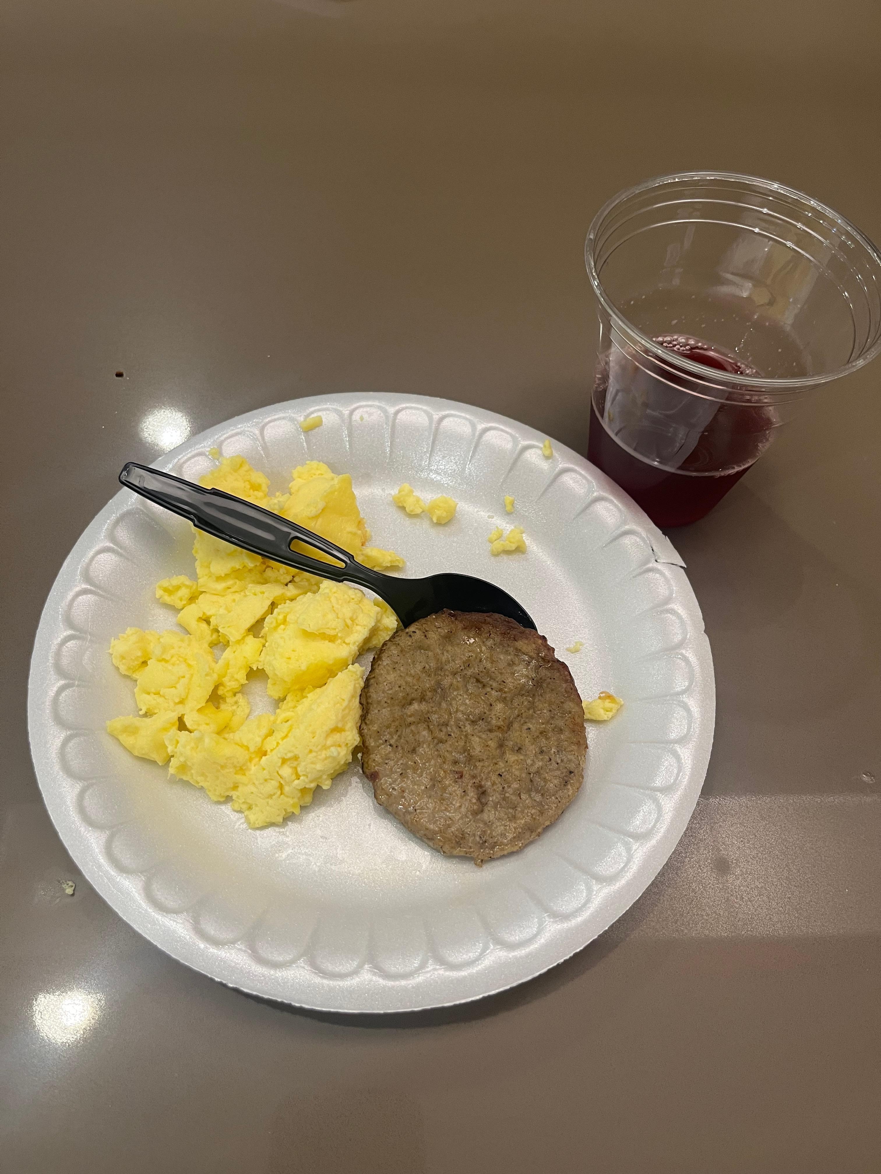 My breakfast. Horrible! Only three hot options. 