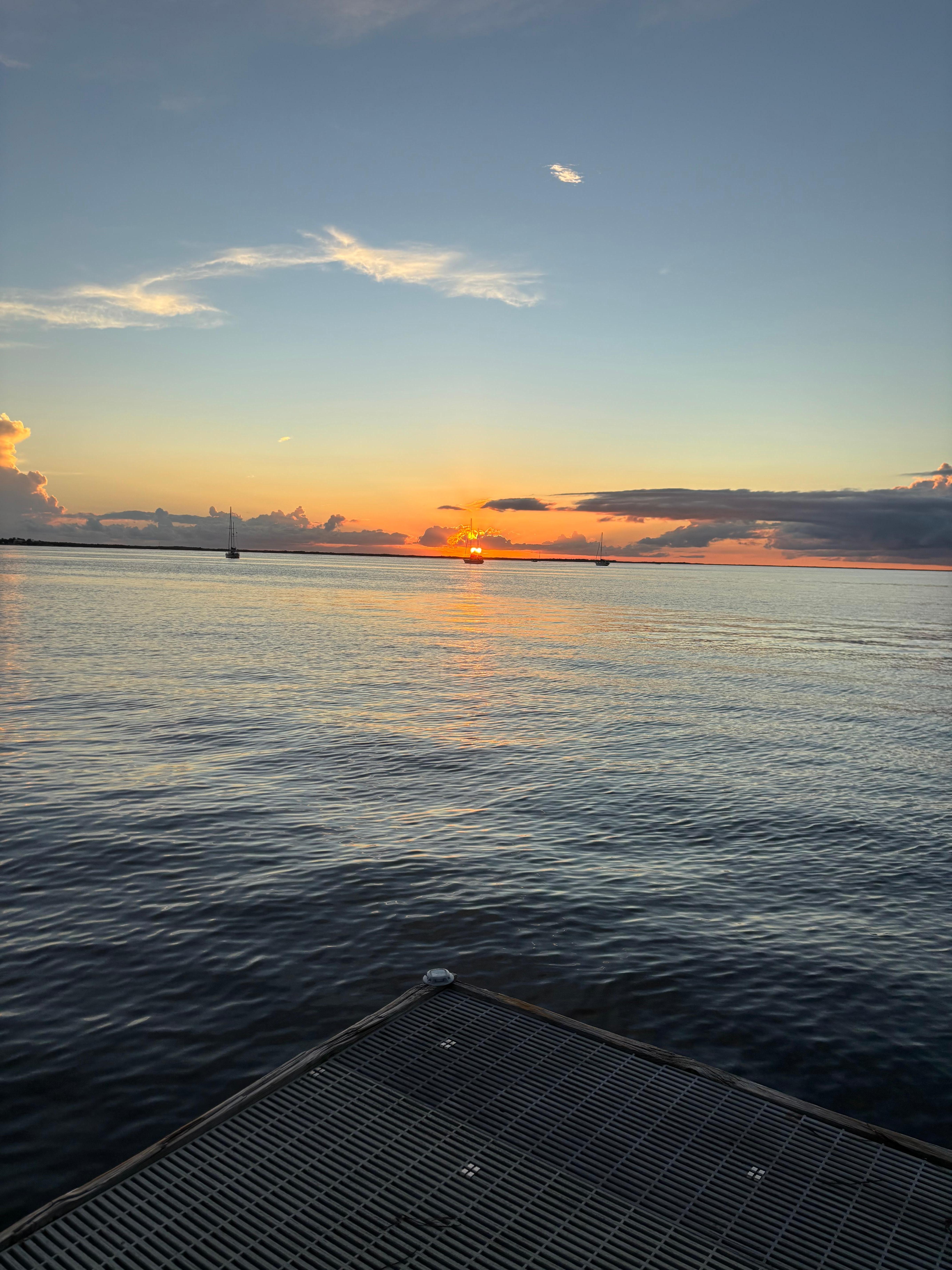 Sunset from dock outside the condo