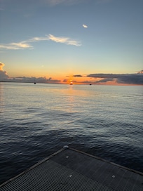 Sunset from dock outside the condo