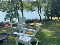 playing in the yard, view from the firepit