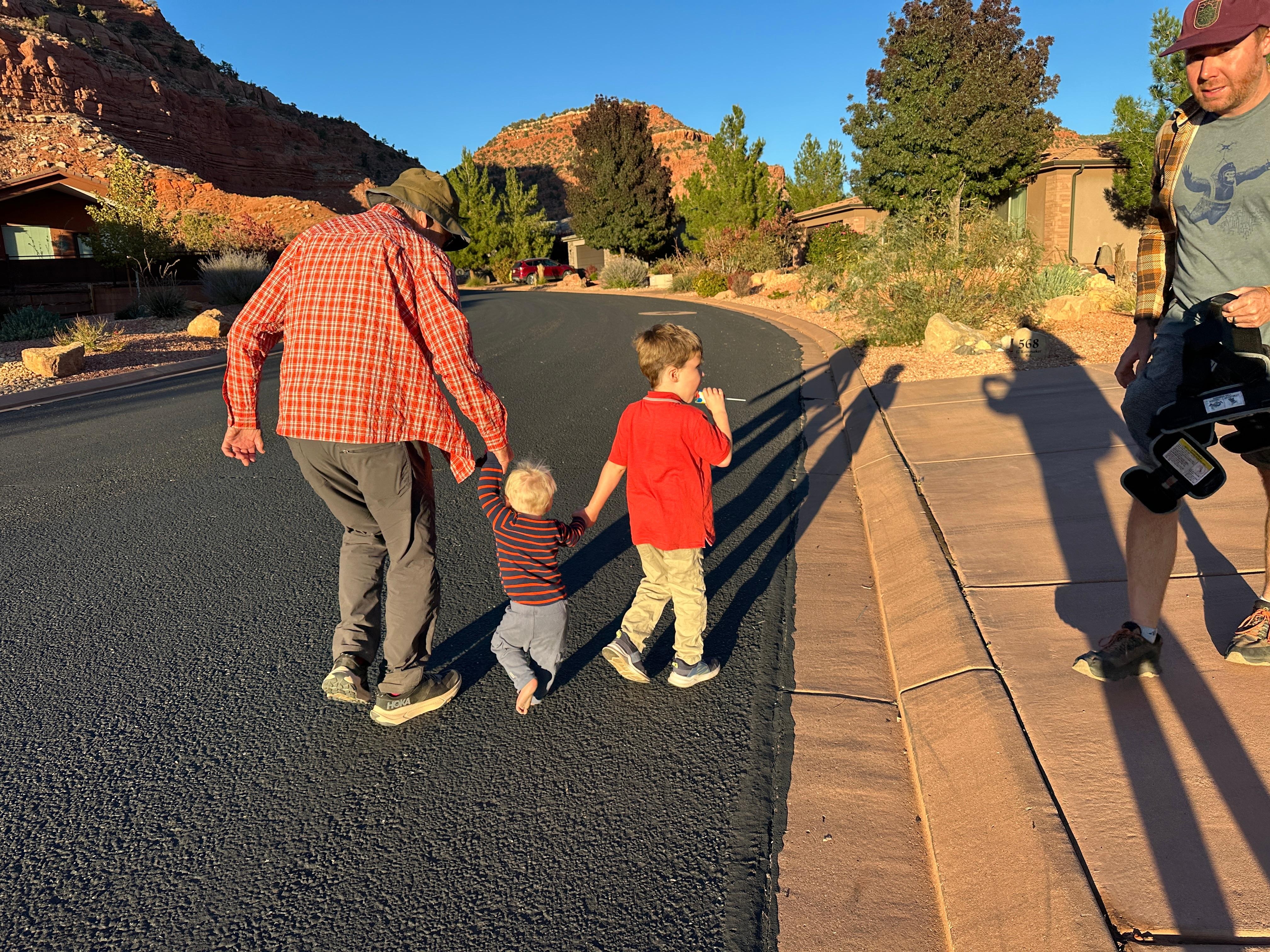 A walk in the neighborhood. 