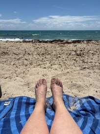 Enjoyed some time at the beach using the chairs and towels provided by the hosts