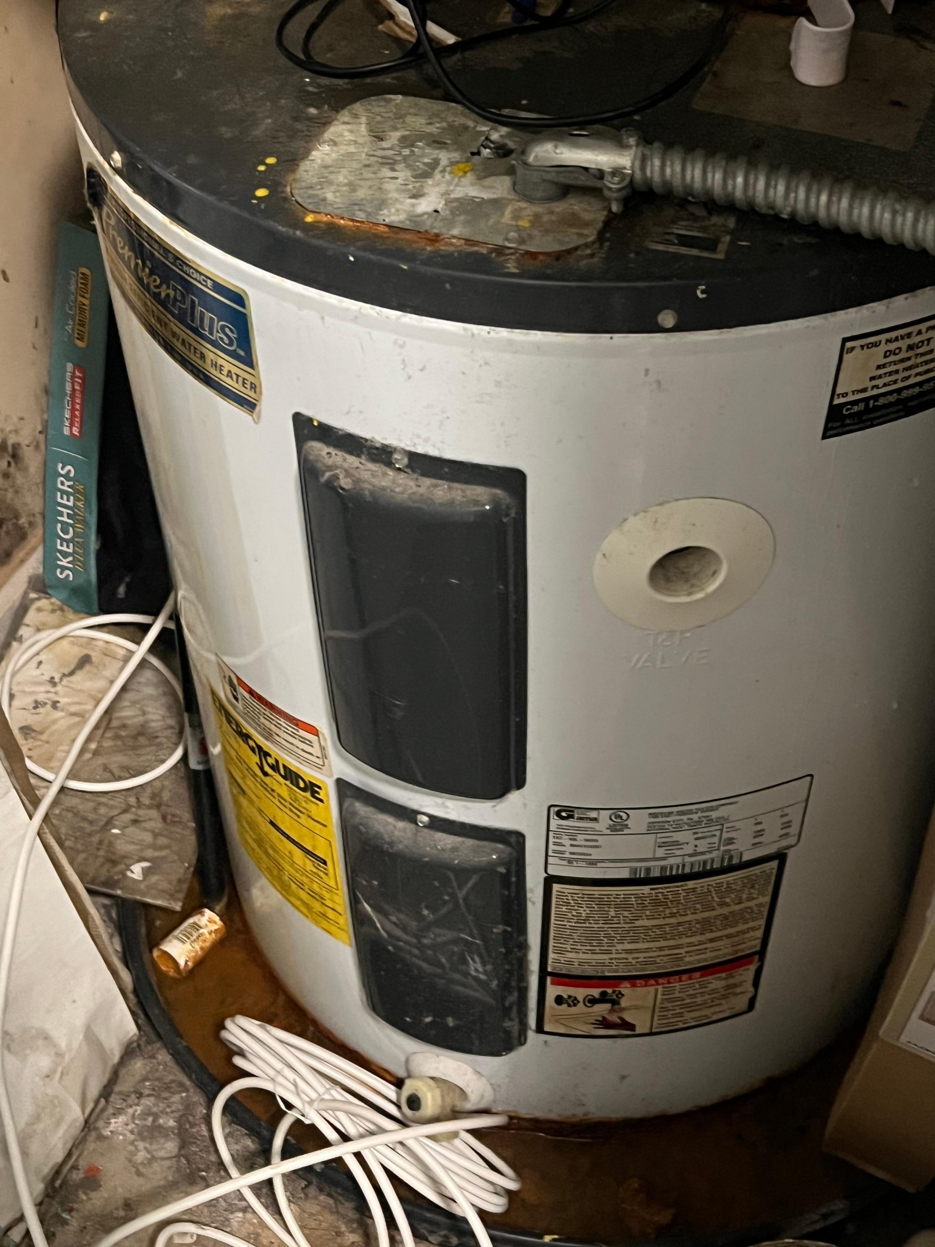 Standing rusting water inside next electrical 