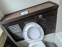 Toilet knob falling off no toilet paper initially.