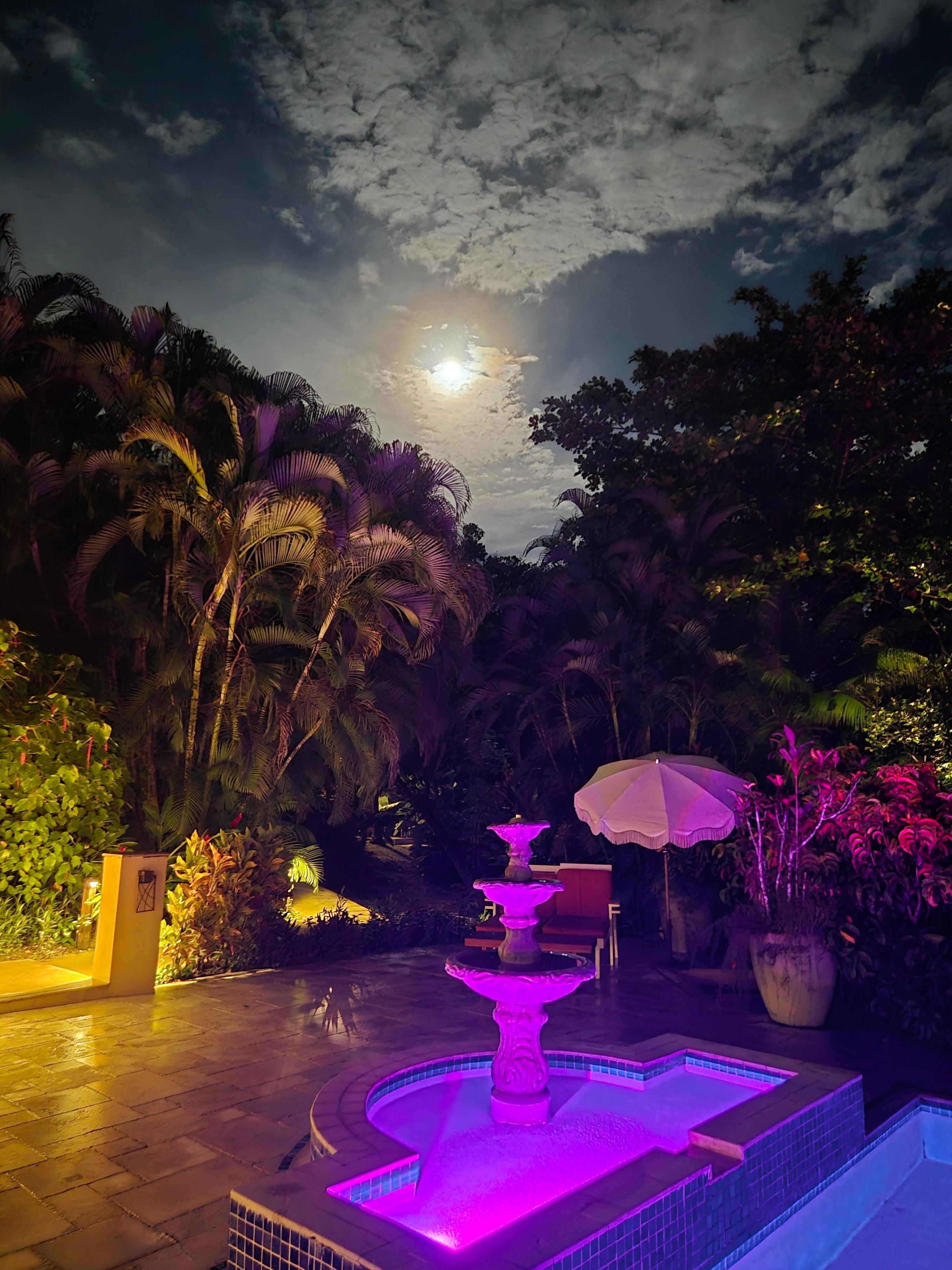 Full moon over the pool