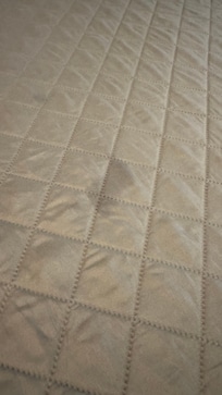 One of multiple stains on bedding