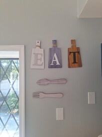 A ton of the decor is just slightly off ( not aligned or evenly spaced). It was all over and became a running joke. Just need a ruler and a level to fix.