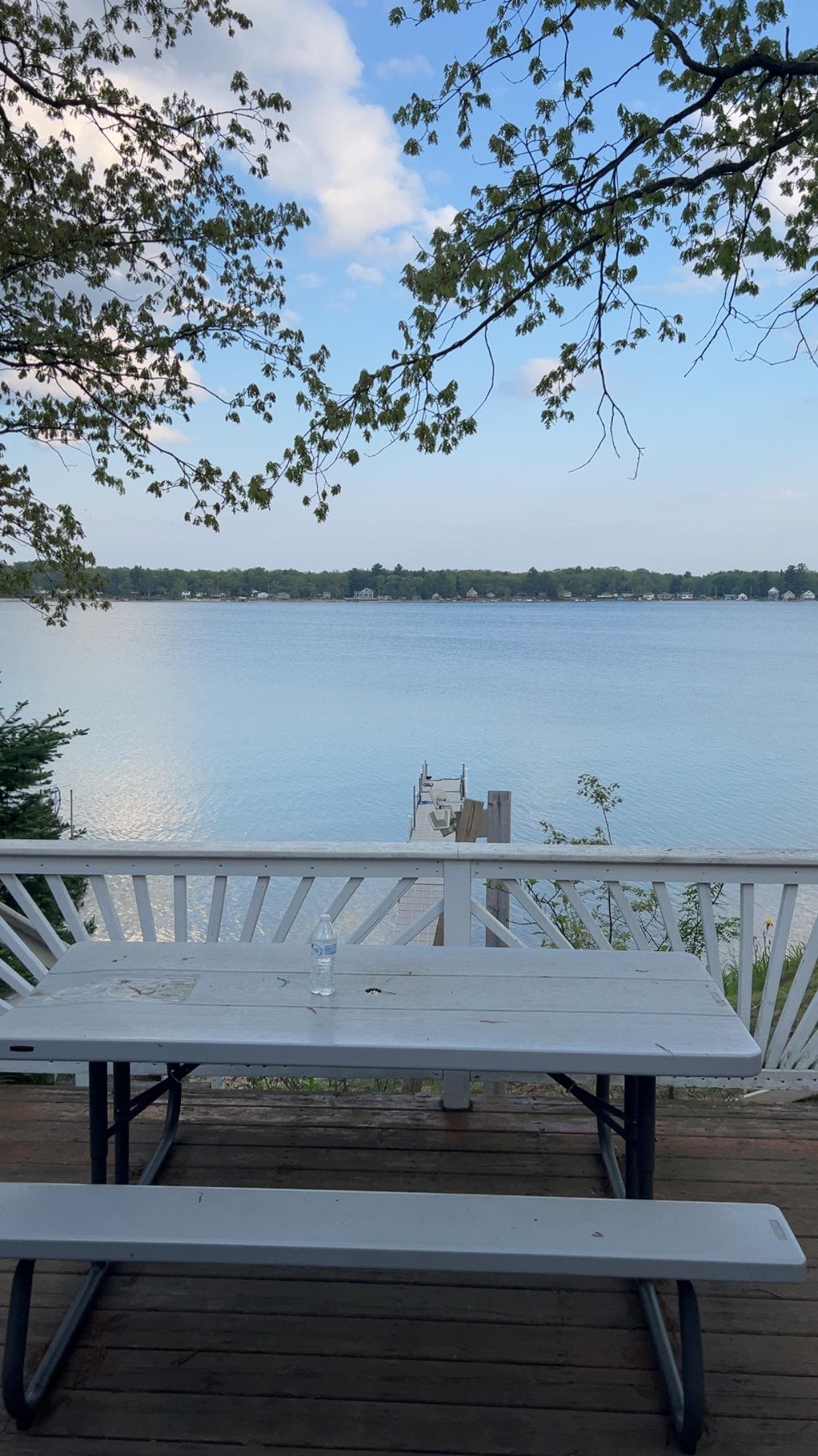 View of the back deck overlooking sand like