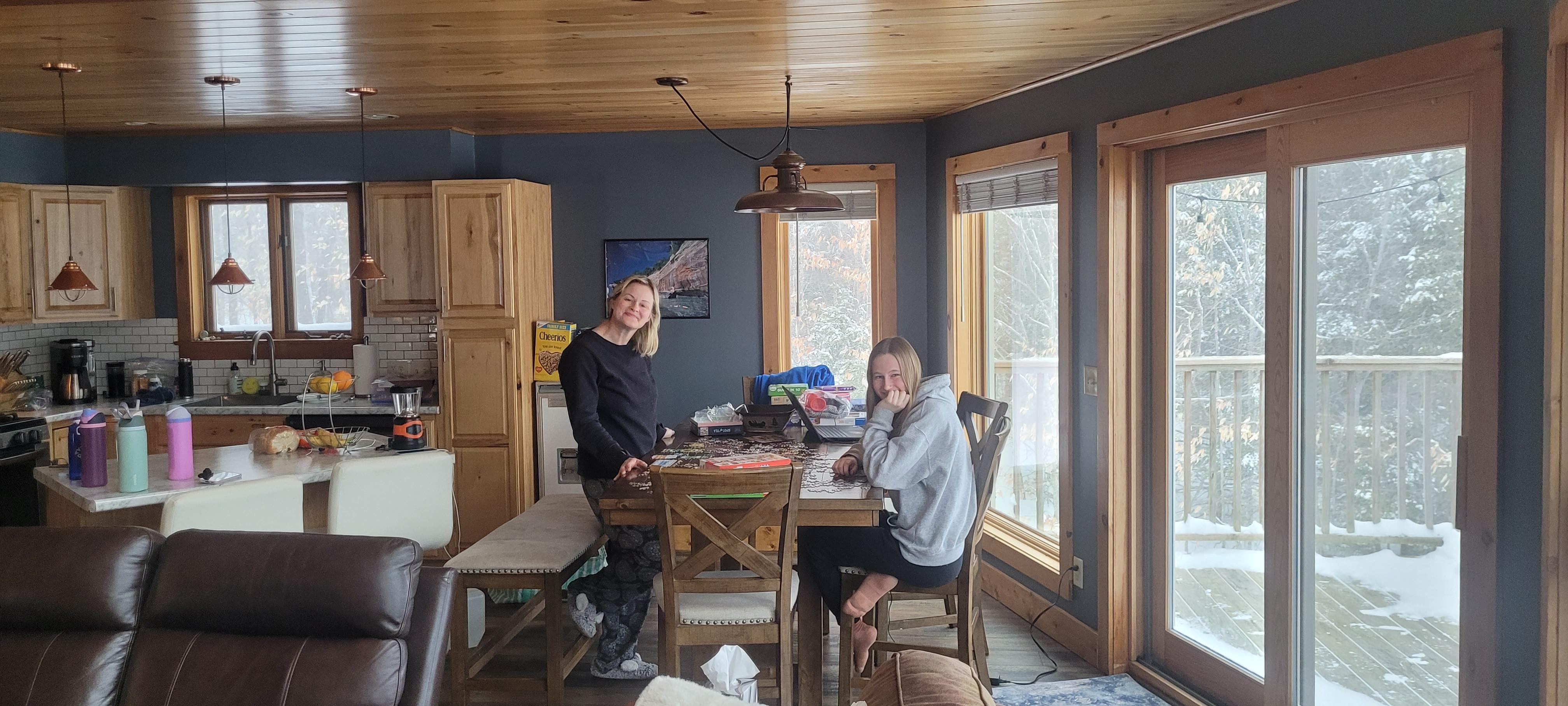 Puzzle time during the blizzard