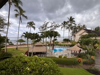 Phenomenal ocean view and hotel pool side from room balcony.