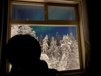 Saw Aurora light from the hotel window.