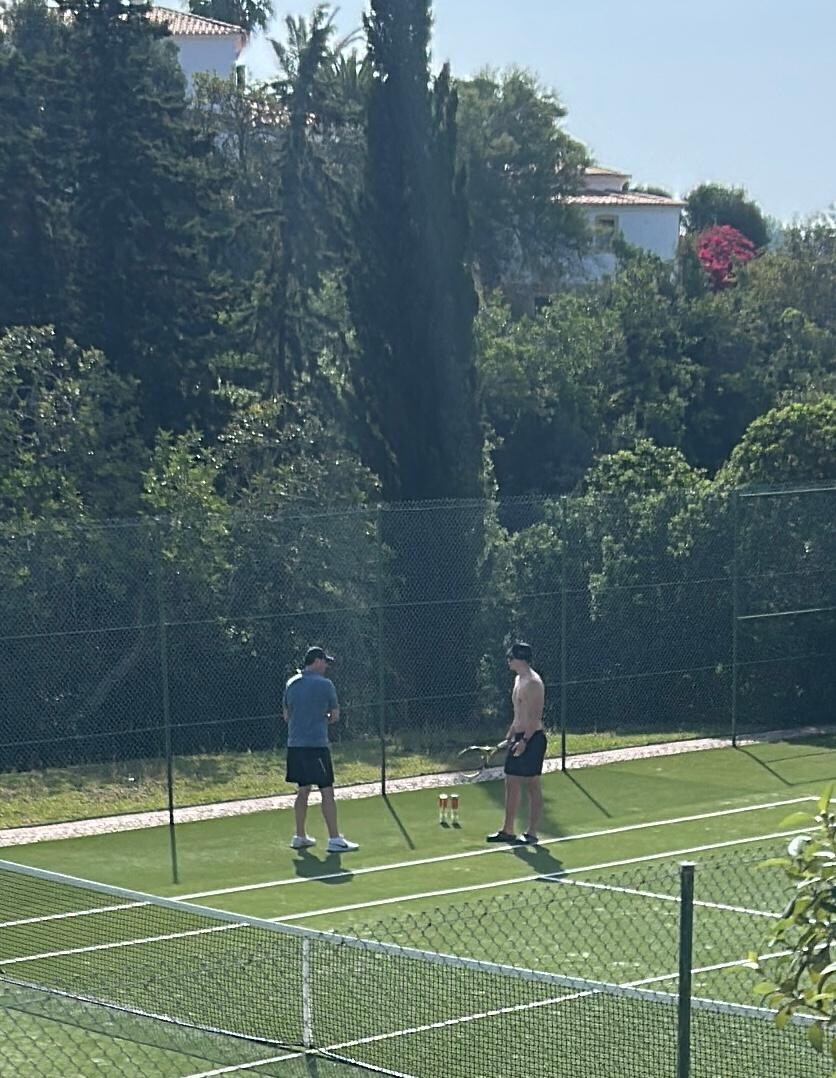 Tennis court was great fun. 