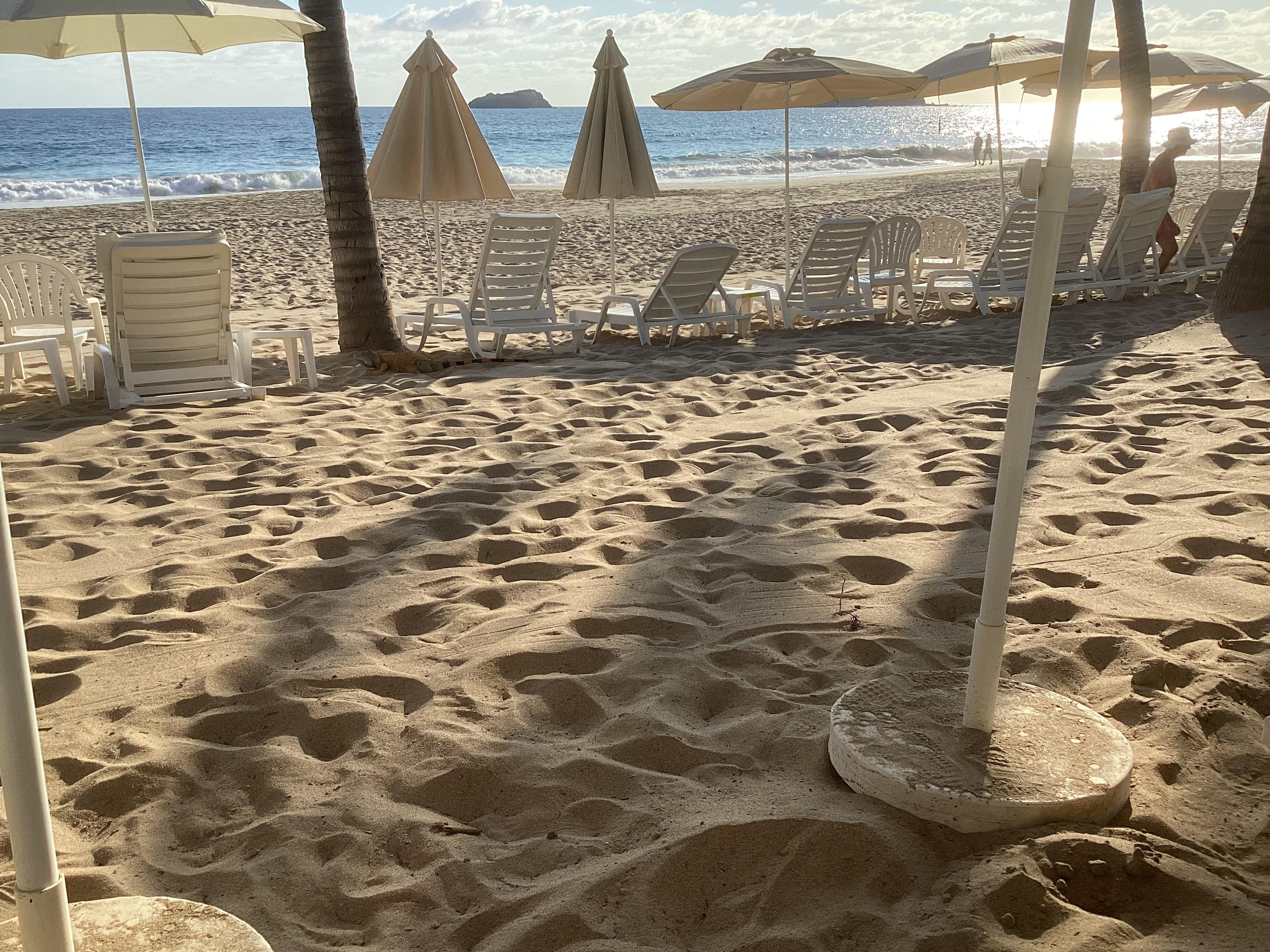 Plenty of chairs and umbrellas on the beach.