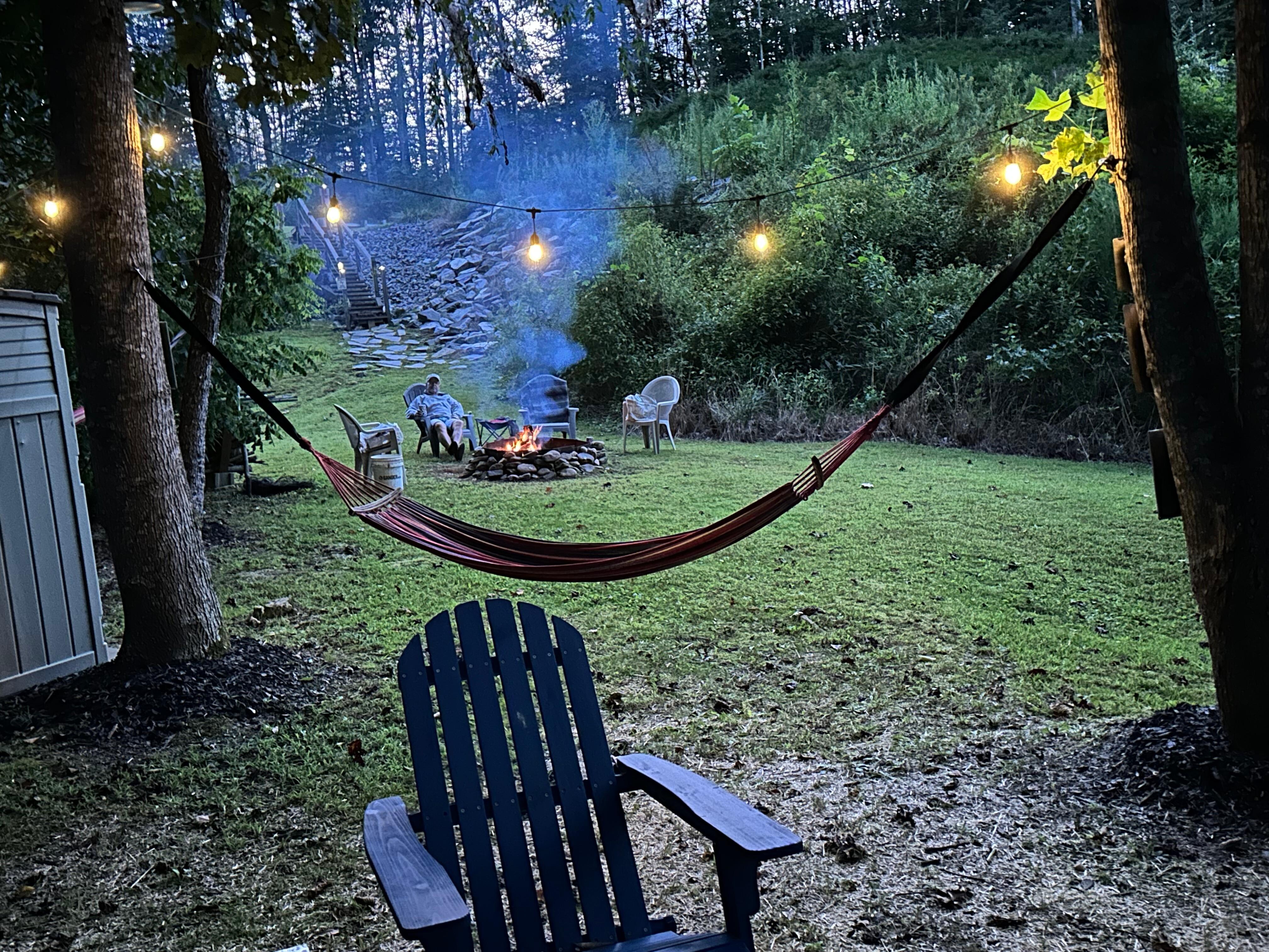 This is down by the river hanging out at the fire