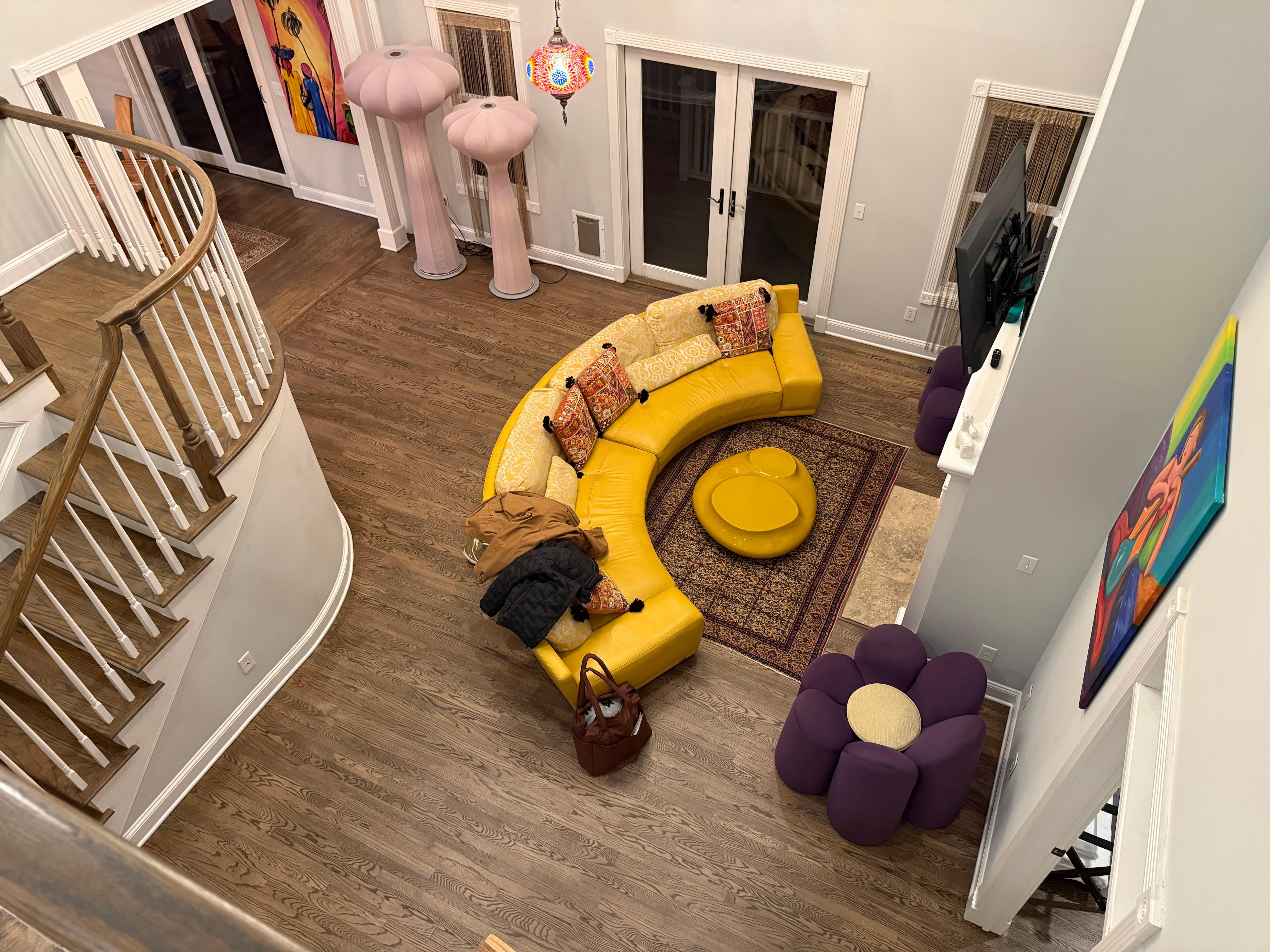 Living room from upstair hallway